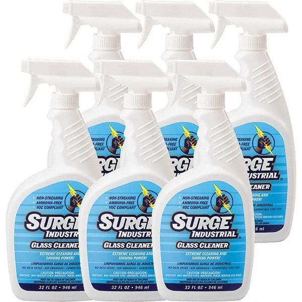 Surge Industrial - 32 oz Spray Bottle Light Citrus Glass Cleaner - Use on Glass - USA Tool & Supply