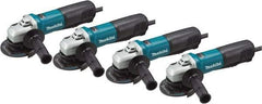 Makita - 4-1/2" Wheel Diam, 10,500 RPM, Corded Angle & Disc Grinder - 5/8-11 Spindle, 120 Volts, 10 Amps - USA Tool & Supply