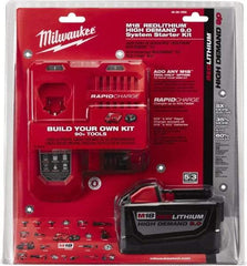 Milwaukee Tool - 18 Volt Lithium-Ion Power Tool Battery - 9 Ahr Capacity, Series M18 XC RED - USA Tool & Supply