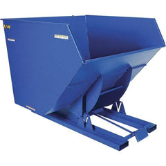 Vestil - 6,000 Lb Load Capacity, 4 Cu Yd, Steel Self-Dumping Hopper - 72-11/16" Wide x 79-3/8" Long x 64-3/8" High, Blue - USA Tool & Supply