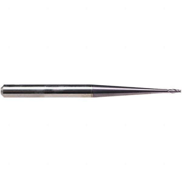 Emuge - 3mm Diam, 3.5mm LOC, 2 Flute Solid Carbide Roughing & Finishing End Mill - TiAlN Finish, 80mm OAL, 6mm Shank Diam, Cylindrical Shank, 30° Helix, Extra Long Length - USA Tool & Supply