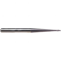 Emuge - 2mm Diam, 3mm LOC, 2 Flute Solid Carbide Roughing & Finishing End Mill - TiAlN Finish, 80mm OAL, 6mm Shank Diam, Cylindrical Shank, 30° Helix, Extra Long Length - USA Tool & Supply