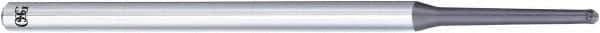OSG - 1mm Diam, 0.63mm LOC, 2 Flute Solid Carbide Ball End Mill - WXL Finish, Single End, 90mm OAL, 4mm Shank Diam - USA Tool & Supply