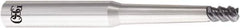 OSG - 8mm, 3 Flute, Single End, Solid Carbide, 2mm Corner Radius End Mill - 150mm OAL, 55° Helix, Right Hand Flute, 12mm LOC, Right Hand Cut, 63.3mm Extended Reach - USA Tool & Supply