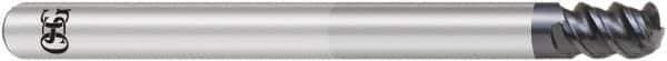 OSG - 10mm, 3 Flute, Single End, Solid Carbide, 2mm Corner Radius End Mill - 100mm OAL, 55° Helix, Right Hand Flute, 15mm LOC, Right Hand Cut, 50mm Extended Reach - USA Tool & Supply