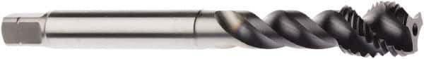 Seco - M10x1.00 Metric 3 Flute 6HX Modified Bottoming Spiral Flute Tap - Powdered Metal, AlTiN Finish, 3.5433" OAL, Right Hand Flute, Right Hand Thread, H6 - USA Tool & Supply