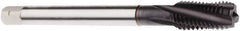 Seco - M20x2.50 Metric 4 Flute 6H Modified Bottoming Spiral Flute Tap - Powdered Metal, TiAlN Finish, 140mm OAL, Right Hand Flute, Right Hand Thread, H6 - USA Tool & Supply