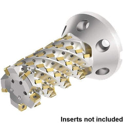 Kennametal - 56 Inserts, 2" Cut Diam, 4-5/8" Arbor Diam, 4.2222" Max Depth of Cut, Indexable Square-Shoulder Face Mill - 0° Lead Angle, 7-1/2" High, SNHJ1004.. Insert Compatibility, Through Coolant, Series HARVI Ultra 8X - USA Tool & Supply
