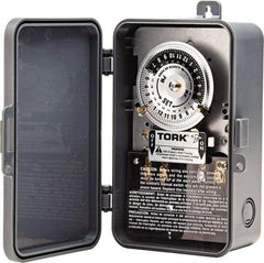 TORK nsi - 20 min to 22 hr Indoor Analog Mechanical Timer Switch - 12 On/Off, 120 Volts, 60 Hz, 4,800 Watts, 12 Modes - USA Tool & Supply