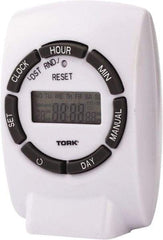 TORK nsi - 7 Day Indoor Digital Electrical Timer - 20 On/Off, 125 VAC, 1,875 Watts, 20 Modes - USA Tool & Supply