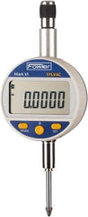 Fowler - 0 to 25mm Range, 0.00005" Graduation, Electronic Drop Indicator - Center Lug Back, Accurate to 0.00016", Inch & Metric System, LCD Display - USA Tool & Supply