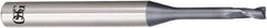 OSG - 2.5mm, 3.7mm LOC, 4mm Shank Diam, 45mm OAL, 2 Flute, Solid Carbide Square End Mill - Single End, WXL Finish, 30° Helix, Centercutting, Right Hand Cut, Right Hand Flute - USA Tool & Supply