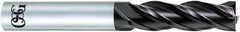 OSG - 15mm, 40mm LOC, 16mm Shank Diam, 105mm OAL, 4 Flute, Solid Carbide Square End Mill - Single End, WXL Finish, 30° Helix, Centercutting, Right Hand Cut, Right Hand Flute - USA Tool & Supply