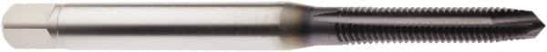Seco - M10x1.50 Metric, 3 Flute, TiAlN Finish, Powdered Metal Spiral Point Tap - Plug Chamfer, Right Hand Thread, 3-15/16" OAL, 0.7874" Thread Length, 10mm Shank Diam, 6H Class of Fit - Exact Industrial Supply