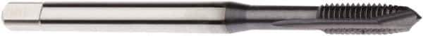 Seco - M2.6x0.45 Metric, 2 Flute, TiCN Finish, Cobalt Spiral Point Tap - Plug Chamfer, Right Hand Thread, 50mm OAL, 8mm Thread Length, 2.8mm Shank Diam, 6H Class of Fit - Exact Industrial Supply