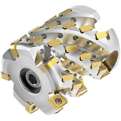 Kennametal - 28 Inserts, 2" Cut Diam, 3/4" Arbor Diam, 2.1415" Max Depth of Cut, Indexable Square-Shoulder Face Mill - 0° Lead Angle, 2-1/2" High, SNHJ1004.. Insert Compatibility, Through Coolant, Series HARVI Ultra 8X - USA Tool & Supply