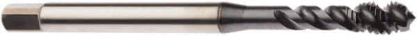 Seco - M6x1.00 Metric 3 Flute 6H Modified Bottoming Spiral Flute Tap - Cobalt, TiCN Finish, 3.1496" OAL, Right Hand Flute, Right Hand Thread, H6 - Exact Industrial Supply