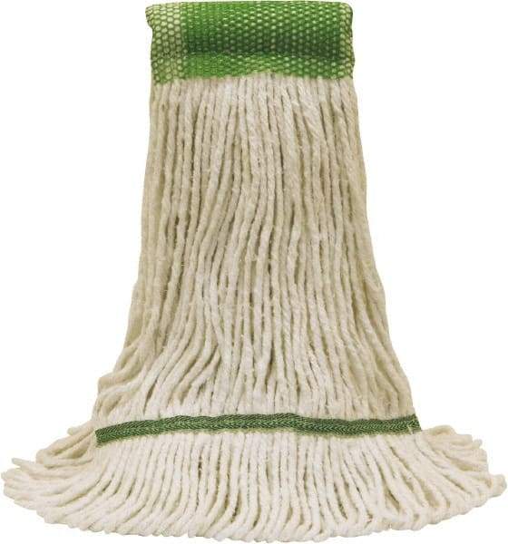 O-Cedar - 5" Green Head Band, Medium Blended Fiber Loop End Mop Head - 4 Ply - USA Tool & Supply