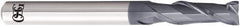 OSG - 1mm, 3mm LOC, 4mm Shank Diam, 45mm OAL, 2 Flute, Solid Carbide Square End Mill - Single End, WXL Finish, 35° Helix, Centercutting, Right Hand Cut, Right Hand Flute - USA Tool & Supply