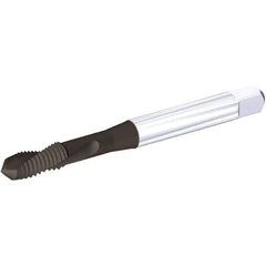 Kennametal - 7/16-20 UNF, 3 Flute, TiN/CrC/C Finish, Vanadium High Speed Steel Spiral Point Tap - Plug Chamfer, Right Hand Thread, 100mm OAL, 0.71" Thread Length, 8.2mm Shank Diam, 2B Class of Fit, Series T672 - Exact Industrial Supply