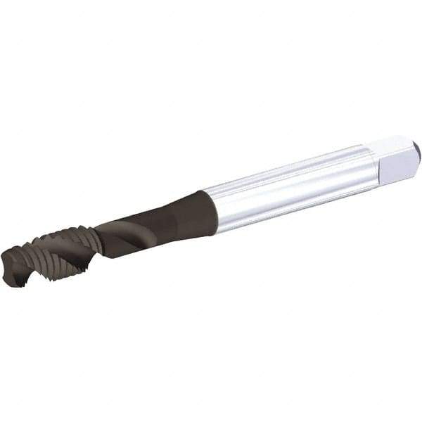 Kennametal - M12x1.75 Metric Coarse 3 Flute 6H Modified Bottoming Spiral Flute Tap - Vanadium High Speed Steel, TiN/CrC/C Finish, 110mm OAL, Right Hand Flute, Right Hand Thread, D6, Series T682 - USA Tool & Supply