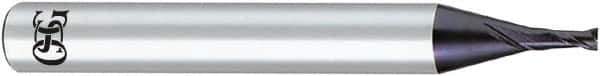 OSG - 5mm, 2 Flute, Solid Carbide, 1mm Corner Radius End Mill - 80mm OAL, 30° Helix, Right Hand Flute, 13mm LOC, Right Hand Cut - USA Tool & Supply