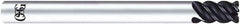 OSG - 5/16", 4 Flute, Solid Carbide, 0.02" Corner Radius End Mill - 2-3/4" OAL, 45° Helix, Right Hand Flute, 3/4" LOC, Right Hand Cut - USA Tool & Supply