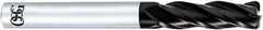 OSG - 6mm, 4 Flute, Solid Carbide, 1mm Corner Radius End Mill - 90mm OAL, 30° Helix, Right Hand Flute, 13mm LOC, Right Hand Cut - USA Tool & Supply