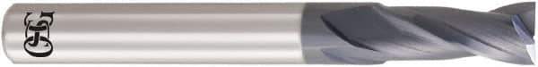 OSG - 9.5mm, 19mm LOC, 10mm Shank Diam, 70mm OAL, 2 Flute, Solid Carbide Square End Mill - Single End, WXL Finish, 30° Helix, Centercutting, Right Hand Cut, Right Hand Flute, Series 3721 - USA Tool & Supply