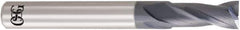 OSG - 4.3mm, 8.6mm LOC, 6mm Shank Diam, 50mm OAL, 2 Flute, Solid Carbide Square End Mill - Single End, WXL Finish, 30° Helix, Centercutting, Right Hand Cut, Right Hand Flute, Series 3721 - USA Tool & Supply