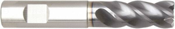 Niagara Cutter - 1", 4 Flute, Single End, Solid Carbide, 0.03" Corner Radius End Mill - 5" OAL, Right Hand Flute, 2" LOC, Right Hand Cut, 3" Extended Reach - USA Tool & Supply