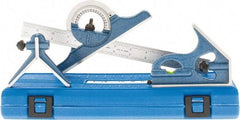 SPI - 4 Piece, 12" Combination Square Set - 1/16, 1/32, 1/64 & 1/8" (4R) Graduation, Hardened Steel Blade, Hardened Steel Center, Protractor & Square Head - USA Tool & Supply