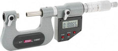 SPI - 0 to 25mm Range, Electronic Screw Thread Micrometer - Ratchet Stop Thimble, 0.00005" Graduation, 0.0001" Accuracy - USA Tool & Supply