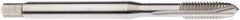 Seco - M4x0.70 Metric, 2 Flute, Bright Finish, Cobalt Spiral Point Tap - Plug Chamfer, Right Hand Thread, 63mm OAL, 0.4724" Thread Length, 4.5mm Shank Diam, 6H Class of Fit - Exact Industrial Supply
