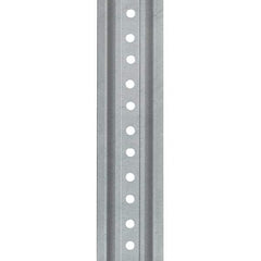 Nucor - 7' High, Galvanized Traffic Sign Post - Steel, 3/8" Hole Diam, Silver - USA Tool & Supply