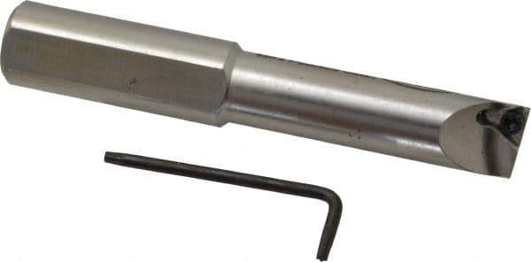 Hertel - 0.688" Min Bore Diam, 4-1/2" OAL, 3/4" Shank Diam, HBBQ Indexable Boring Bar - 2-1/2" Max Bore Depth, TPC.. Insert, Screw Holding Method - USA Tool & Supply