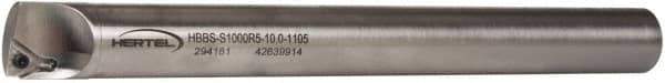 Hertel - 1.105" Min Bore Diam, 10" OAL, 1" Shank Diam, HBBS Indexable Boring Bar - 8" Max Bore Depth, TD.., TP.. Insert, Screw Holding Method - USA Tool & Supply