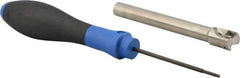 Seco - 1/2" Cut Diam, 0.197" Max Depth of Cut, 3/8" Shank Diam, 3.937" OAL, Indexable Square Shoulder End Mill - XO.X 0602 Inserts, Cylindrical Shank, 90° Lead Angle, Through Coolant, Series Nano Turbo - USA Tool & Supply