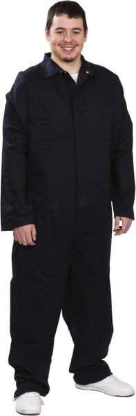 PRO-SAFE - Size 2XL, Navy Blue, Zipper, Arc Flash Coverall - 44 to 46" Chest, Indura Ultra Soft, Cotton, Nylon, 6 Pockets - USA Tool & Supply