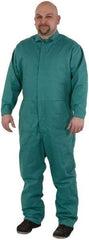 PRO-SAFE - Size 2XL, Green, Snap, Flame Resistant/Retardant Coverall - Cotton, 5 Pockets - USA Tool & Supply