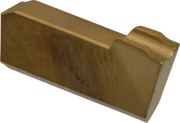 Hertel - 1/8 HG120CO Grade, 0.125" Cutting Width, Carbide Cutoff Insert - 12° Right Hand Lead Angle, TiN Coated - USA Tool & Supply