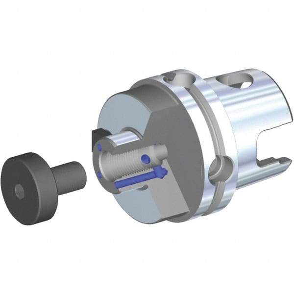 Kennametal - KM50TS Modular Connection 1/2" Pilot Diam Shell Mill Holder - 1.024" Flange to Nose End Projection, 1.44" Nose Diam, 1/4-28 Lock Screw, Through-Spindle Coolant - Exact Industrial Supply