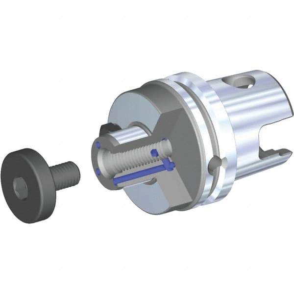 Kennametal - KM63XMZ Modular Connection 22mm Pilot Diam Shell Mill Holder - 28mm Flange to Nose End Projection, 49mm Nose Diam, M10x1.5 Lock Screw, Through-Spindle Coolant - Exact Industrial Supply