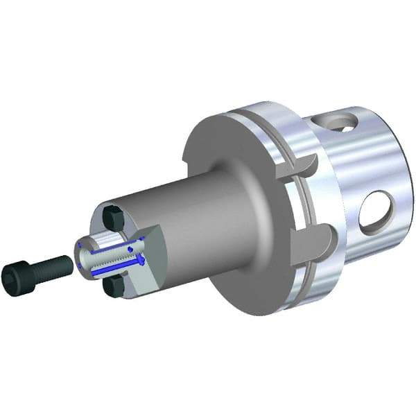 Kennametal - KM4X100 Modular Connection 22mm Pilot Diam Shell Mill Holder - 50mm Flange to Nose End Projection, 49mm Nose Diam, M10x1.5 Lock Screw, Through-Spindle Coolant - Exact Industrial Supply