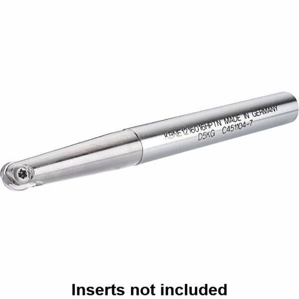 Kennametal - 12mm Cut Diam, 6mm Max Depth of Cut, 16mm Shank Diam, 120mm OAL, Indexable Ball Nose End Mill - 70mm Head Length, Straight Shank, KDMB Toolholder, KDMB 12.. Insert - USA Tool & Supply