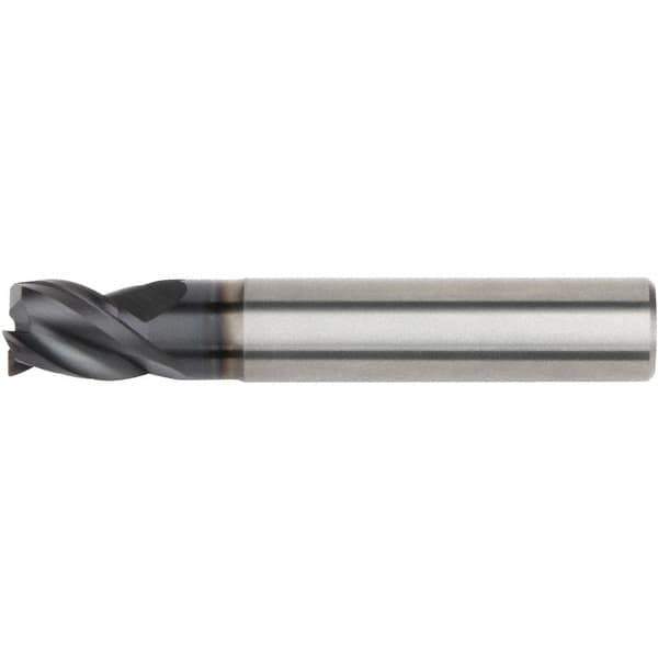 Kennametal - 0.5394" Mill Diam, 0.5512" LOC, 3 Flute Solid Carbide Keyway End Mill - Spiral Flute, AlTiN Finish, 14mm Shank Diam, 75mm OAL, 38° Helix, Centercutting - USA Tool & Supply