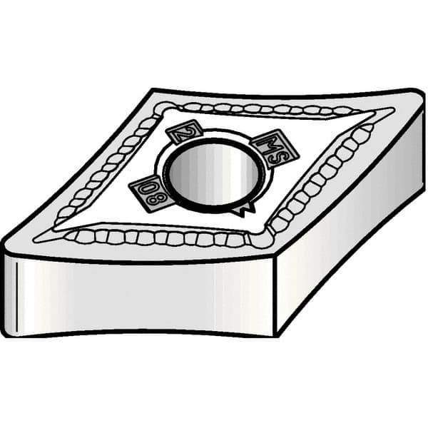 Kennametal - DNMG443 MS Grade KCU10 Carbide Turning Insert - TiAlN Finish, 55° Diamond, 1/2" Inscr Circle, 1/4" Thick, 3/64" Corner Radius - USA Tool & Supply