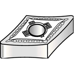 Kennametal - DNMG443 MS Grade KCU10 Carbide Turning Insert - TiAlN Finish, 55° Diamond, 1/2" Inscr Circle, 1/4" Thick, 3/64" Corner Radius - USA Tool & Supply