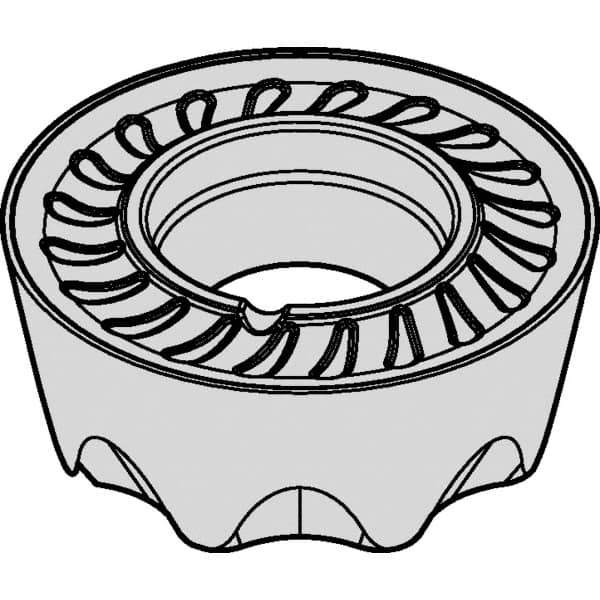 Kennametal - RPPT1204M0 GD Grade KCMP30 Carbide Milling Insert - TiN/TiCN/Al2O3 Finish, 0.1874" Thick, 12mm Inscribed Circle - USA Tool & Supply