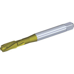 Kennametal - 5/16-24 UNF 3 Flute 3BX Plug Spiral Flute Tap - Powdered Metal, TiCN/TiN Finish, 90mm OAL, Left Hand Flute, Right Hand Thread, Series T621 - Exact Industrial Supply